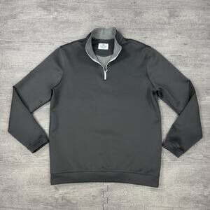 Mizzen + Main Sweater 1/4 Zip Mens Sz L Pullover gray Sweatshirt Top Performance